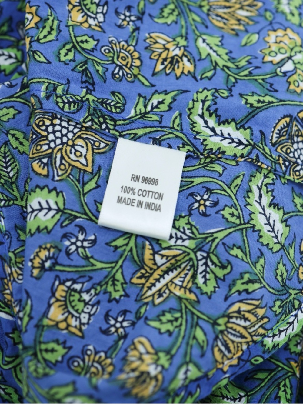 Signals Cotton 2 Piece Pants Set Tunic Pants Blue Floral Boho Resort Wear XL L - Picture 11 of 14